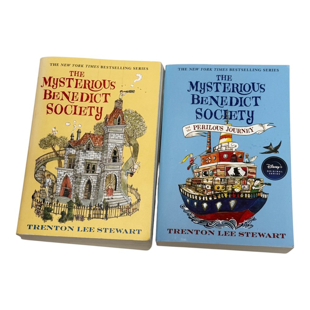 The‎ Mysterious Benedict Society PB Books Lot 2 Vol 1 and 2 Yellow Blue